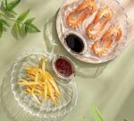 illicanhua Shell Shaped Divided Plate, Glass Dipping Dish, Salad Bowl, Fruit Plate, Multi-Use Glass Dinner Plate, Clear, Number of Pieces:1 - Image 2