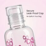 500ml Clear Acrylic Water Bottle with Pink Bow Design – Leak Resistant Push Lid – Lightweight Reusable Drink Bottle for Daily Use - Image 2