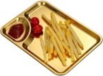 Luxury Serving Set - Quality gold finish stainless steel divided service tray for catering (GOId)