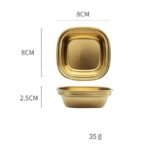 Golden Stainless Steel Sauce Mould, Gold, Square Shape, 20x15x8 cm - Image 3