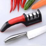 Adjustable 4-in-1 Kitchen Knife Sharpener: Manual Knife Sharpener, Professional Scissors and Blade Sharpener, Sharpening Stone Tool