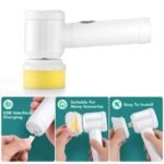 Zoptix 5-in-1 Multifunctional Electric Cleaning Brush, Magic Power Rotating Home Cleaning Tools with Polishing Angle for Bathroom, Shower, Bathtub, and Kitchen Floor - Image 4