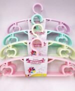 Plastic clothes hanger set - 6 pieces, assorted colors