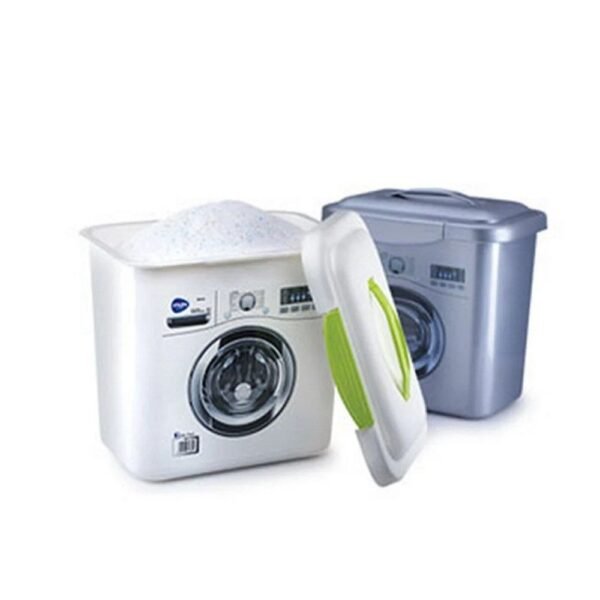 Plastic laundry detergent storage box, 7-liter capacity, airtight lid, rectangular shape, dimensions 25×18×24 cm