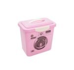 ⁦Plastic laundry detergent storage box, 7-liter capacity, airtight lid, rectangular shape, dimensions 25×18×24 cm⁩ - الصورة ⁦2⁩