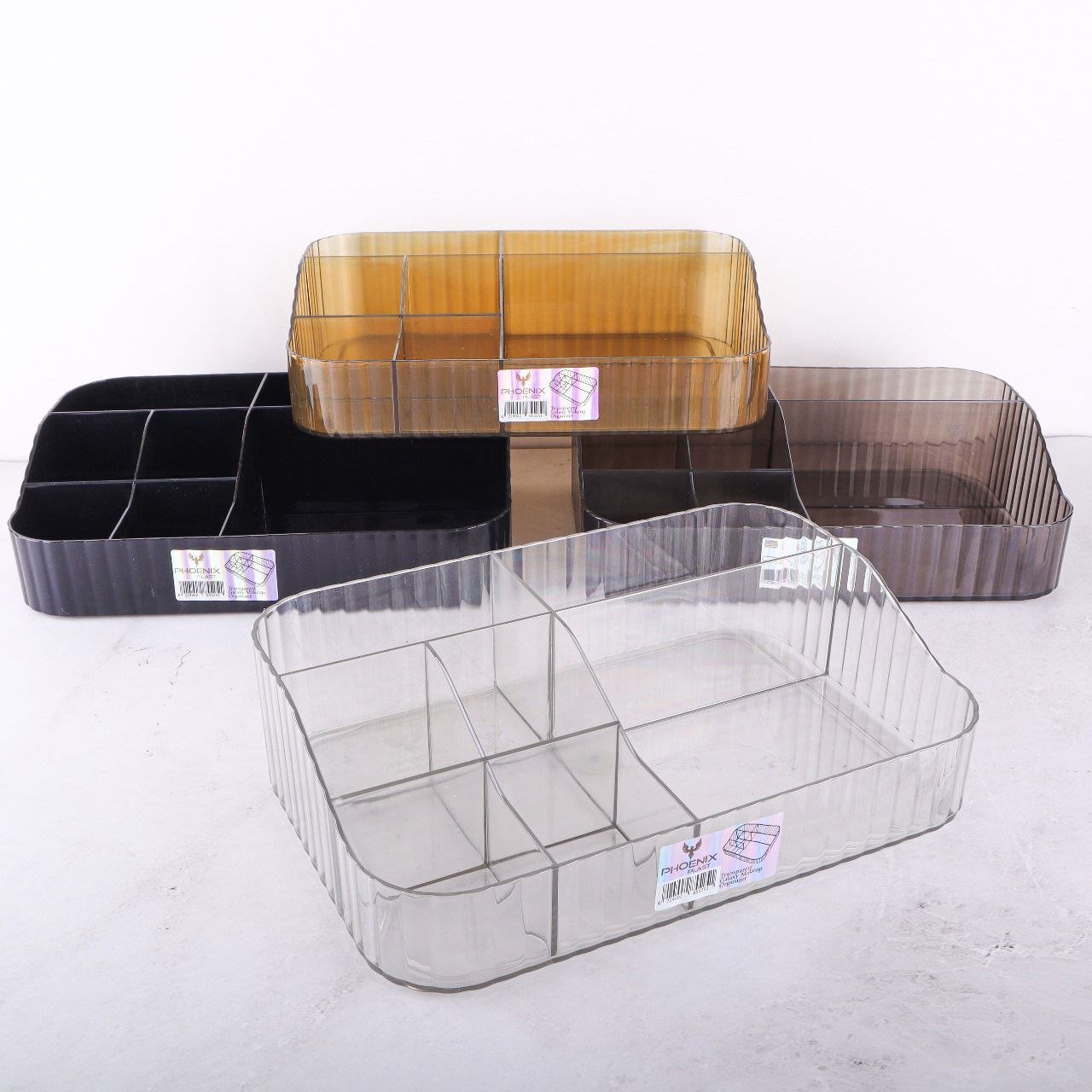 5987822235198538359 Acrylic Makeup Organizer with Stackable Drawers, Bathroom Vanity Organizers and Storage, Ideal for Desk and Dresser Countertops, Great for Cosmetics, skincare, Lipsticks (Amber, Tray) - Image 1