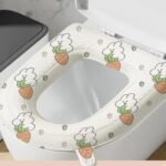 Toilet cover-waterproof toilet seat cover with warm lining, seat cover, washable and reusable, match the toilet, random color, one size - Image 2
