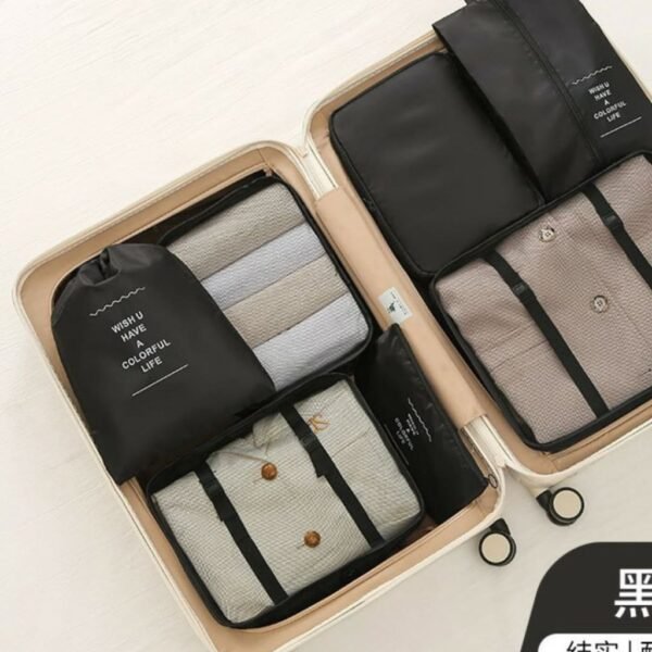 6 Piece Travel Luggage Organizer Set, Laundry Bags Included