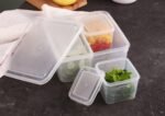Generic Plastic Food Storage Container Set, 4-in-1, Clear, with Lids, for Refrigerator and Pantry Use