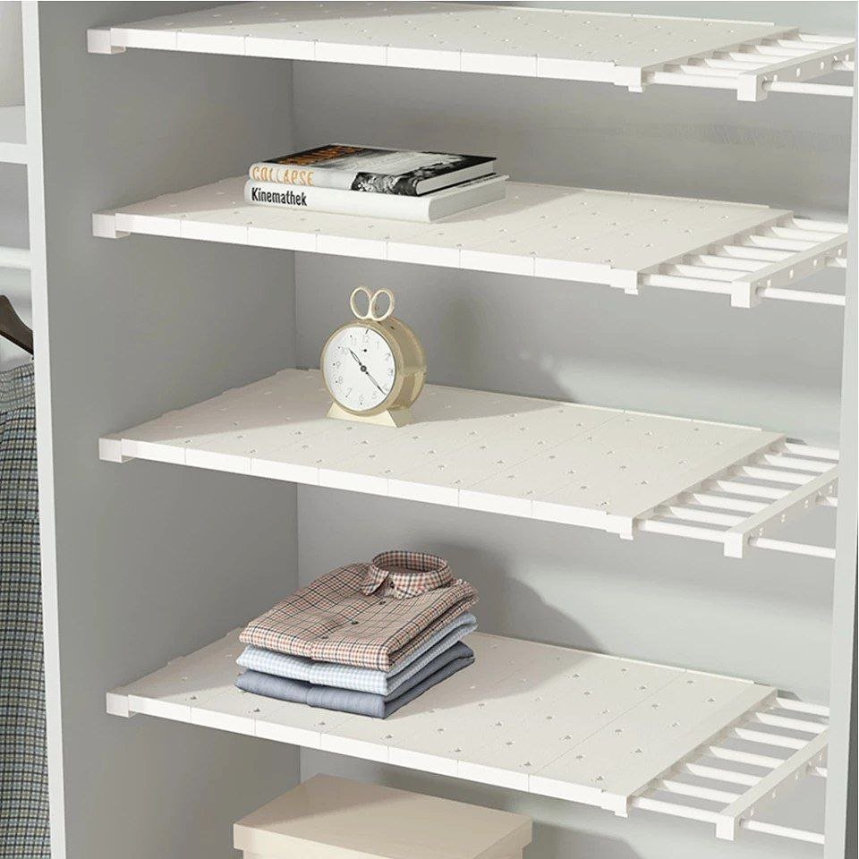 photo_2021-10-31_22-30-19 Pack Expandable Shelf Organizer for Cabinet and Closet, Adjustable Storage Shelves, Stackable Kitchen Pantry Organizer Rack, Space Saving Wardrobe Storage Solution - Image 1