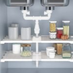 Pack Expandable Shelf Organizer for Cabinet and Closet, Adjustable Storage Shelves, Stackable Kitchen Pantry Organizer Rack, Space Saving Wardrobe Storage Solution - Image 3