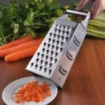 ⁦VA Stainless Steel Four Sided Box Grater with Handle, Kitchen Grater and Slicer for Cheese, Vegetables, Fruits and Carrots, Dishwasher Safe Manual Grating Tool⁩ - الصورة ⁦2⁩