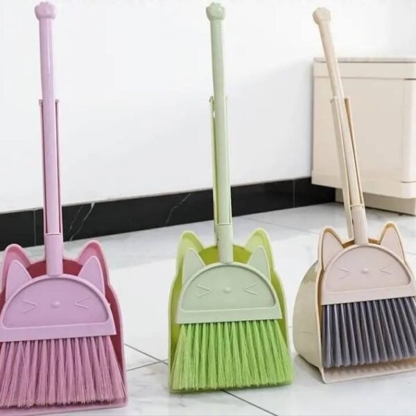 uxury Dustpan and Broom Set with Self-Standing Dustpan, Premium Household Cleaning Kit, Ergonomic Long Handle Sweeping Set for Home, Kitchen, Office, Bathroom, Bedroom, Balcony, Storage Design