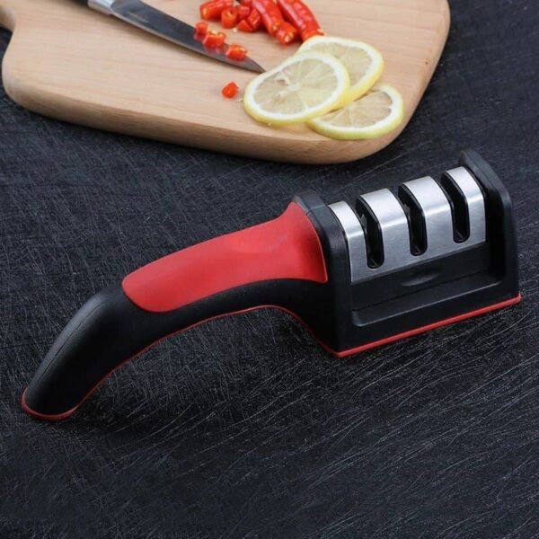 Generic Knife Sharpener Professional 3 Stage Sharping System for Steel Knives Set Of 2 Pieces - Black (Assorted Colors)